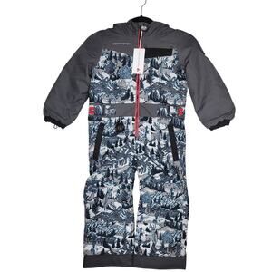 Obermeyer Ski Suit Kids Sz 5 Quinn One-Piece Insulated Front Zip Waterproof 10K